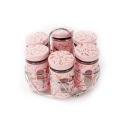 kitchen plastic spice jar set glass spice jar with rack Pink coffee sugar cube 150ml spice bottle glass jar